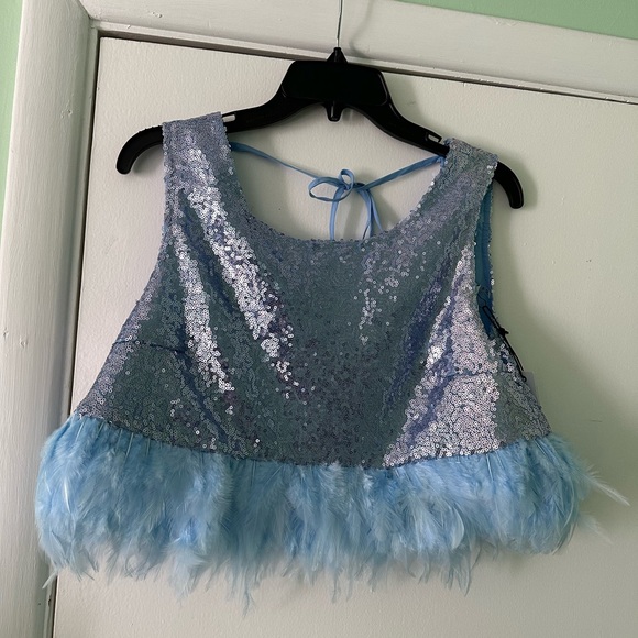 Blue glitzy top - Picture 1 of 4
